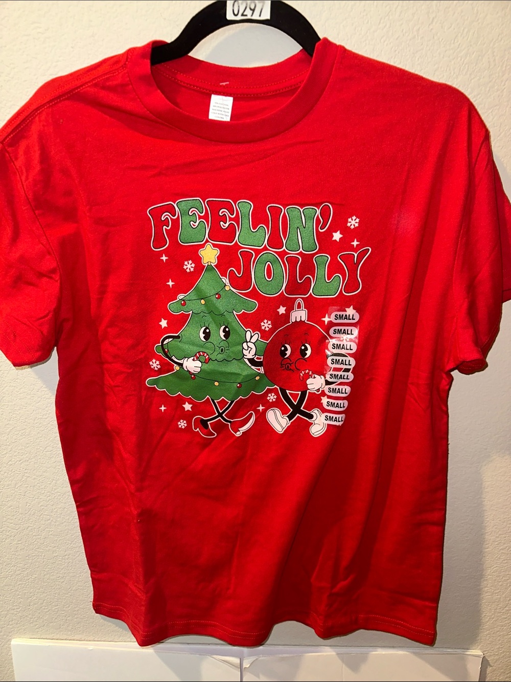 Feelin' Jolly Red Holiday Graphic Tee - Small,M,L.XL